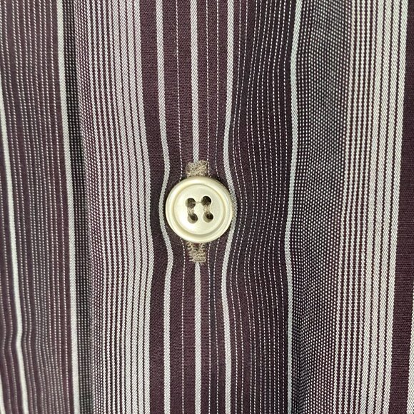 Z Zegna Vertical Stripe Pearl Button City Shirt Size XL - Picture 2 of 6